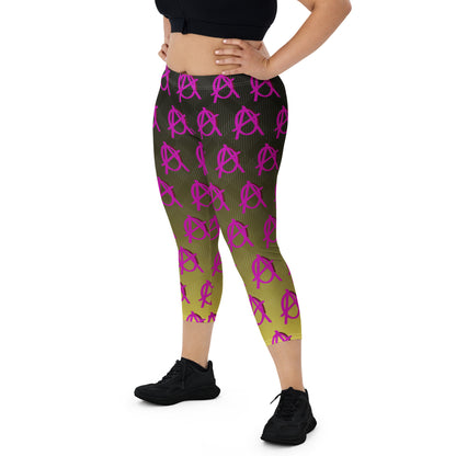 Anarchy Wear Faded Gold w/ Pink Capri Leggings