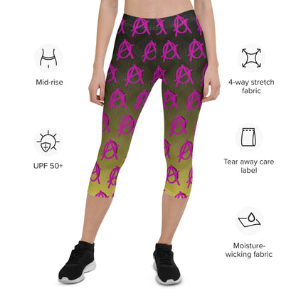 Anarchy Wear Faded Gold w/ Pink Capri Leggings