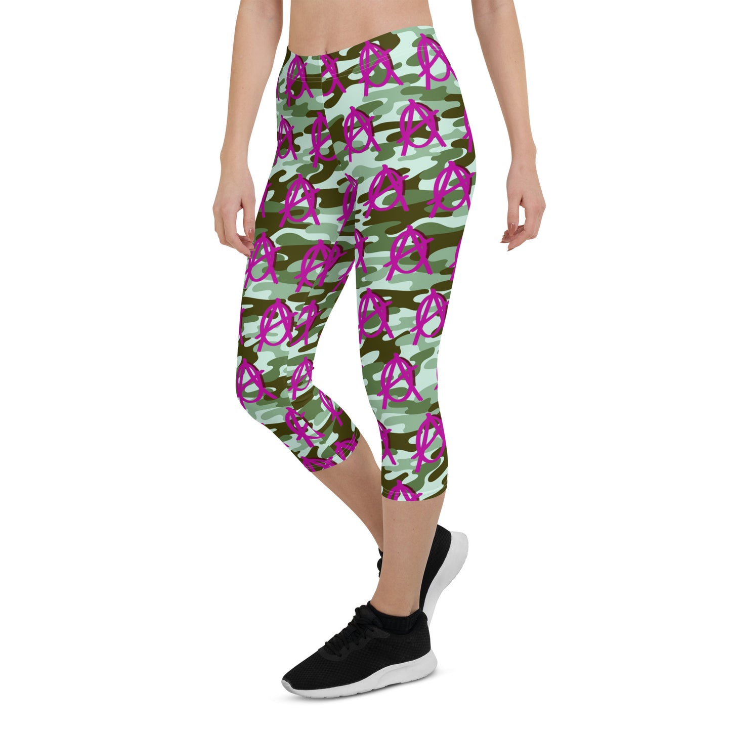 Anarchy Wear Pink Camo Capri Leggings