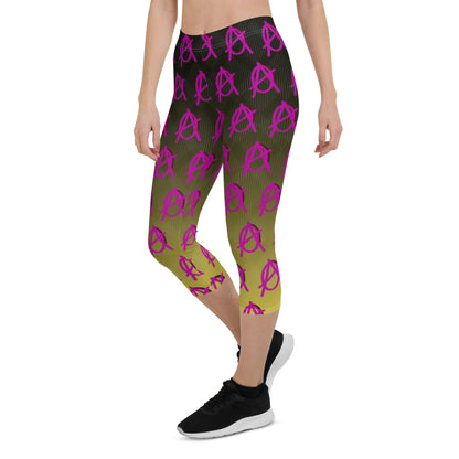 Anarchy Wear Faded Gold w/ Pink Capri Leggings