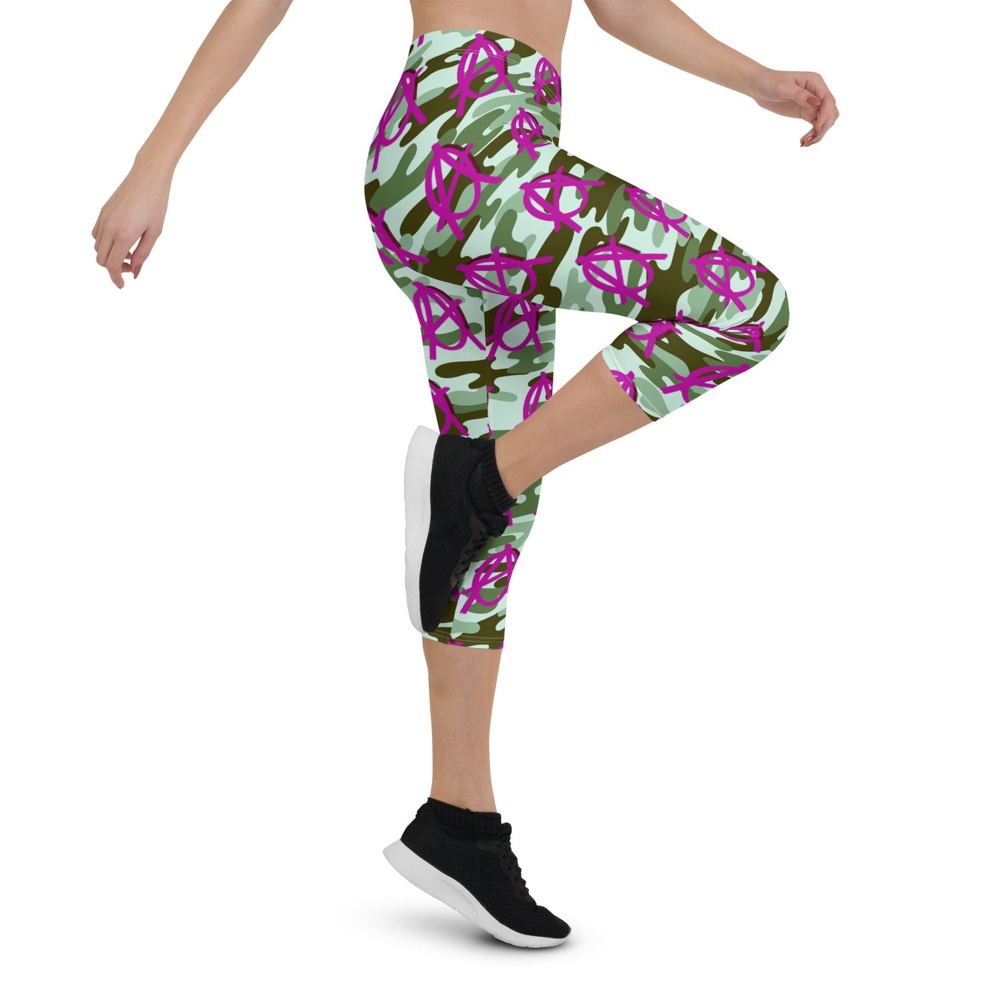 Anarchy Wear Pink Camo Capri Leggings