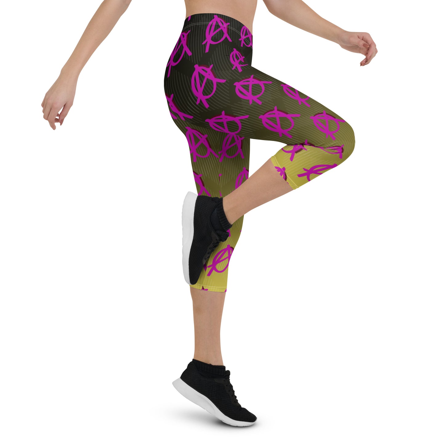 Anarchy Wear Faded Gold w/ Pink Capri Leggings