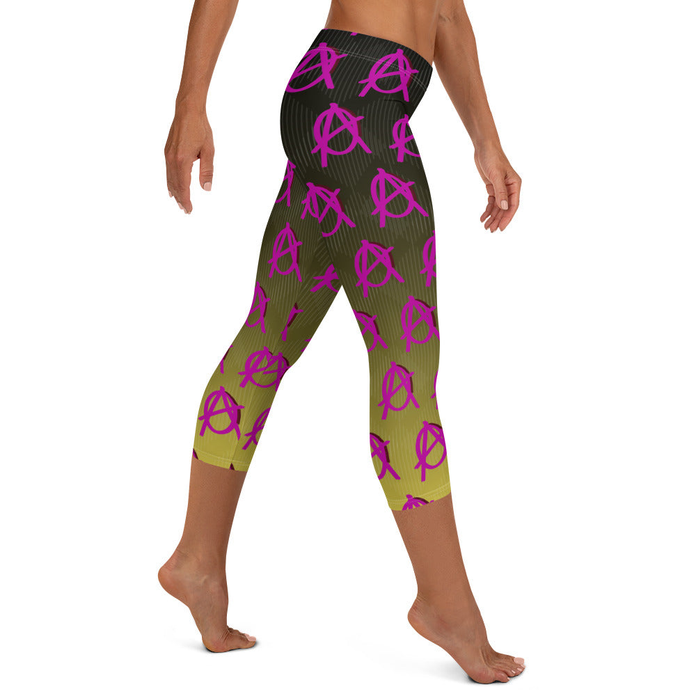 Anarchy Wear Faded Gold w/ Pink Capri Leggings