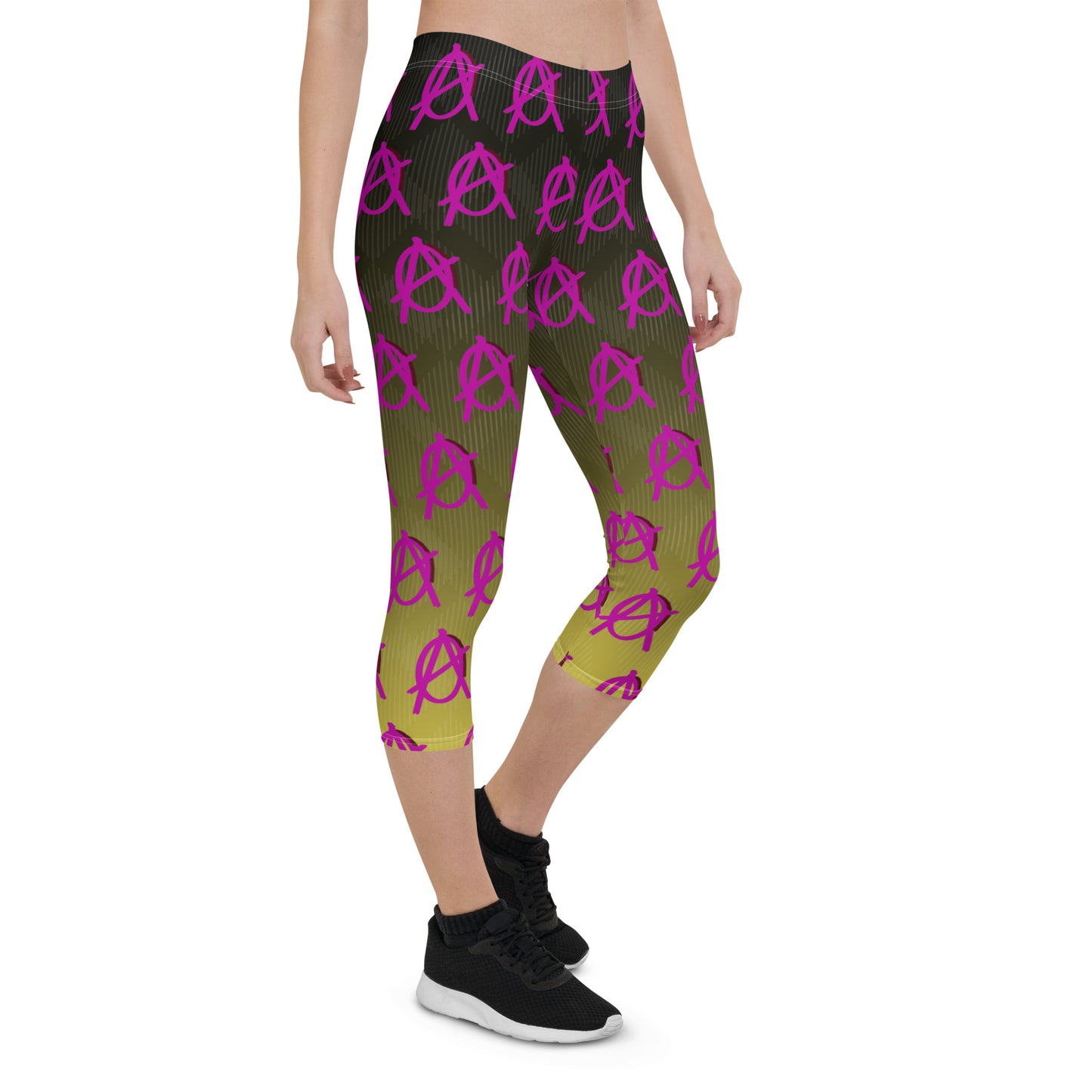 Anarchy Wear Faded Gold w/ Pink Capri Leggings