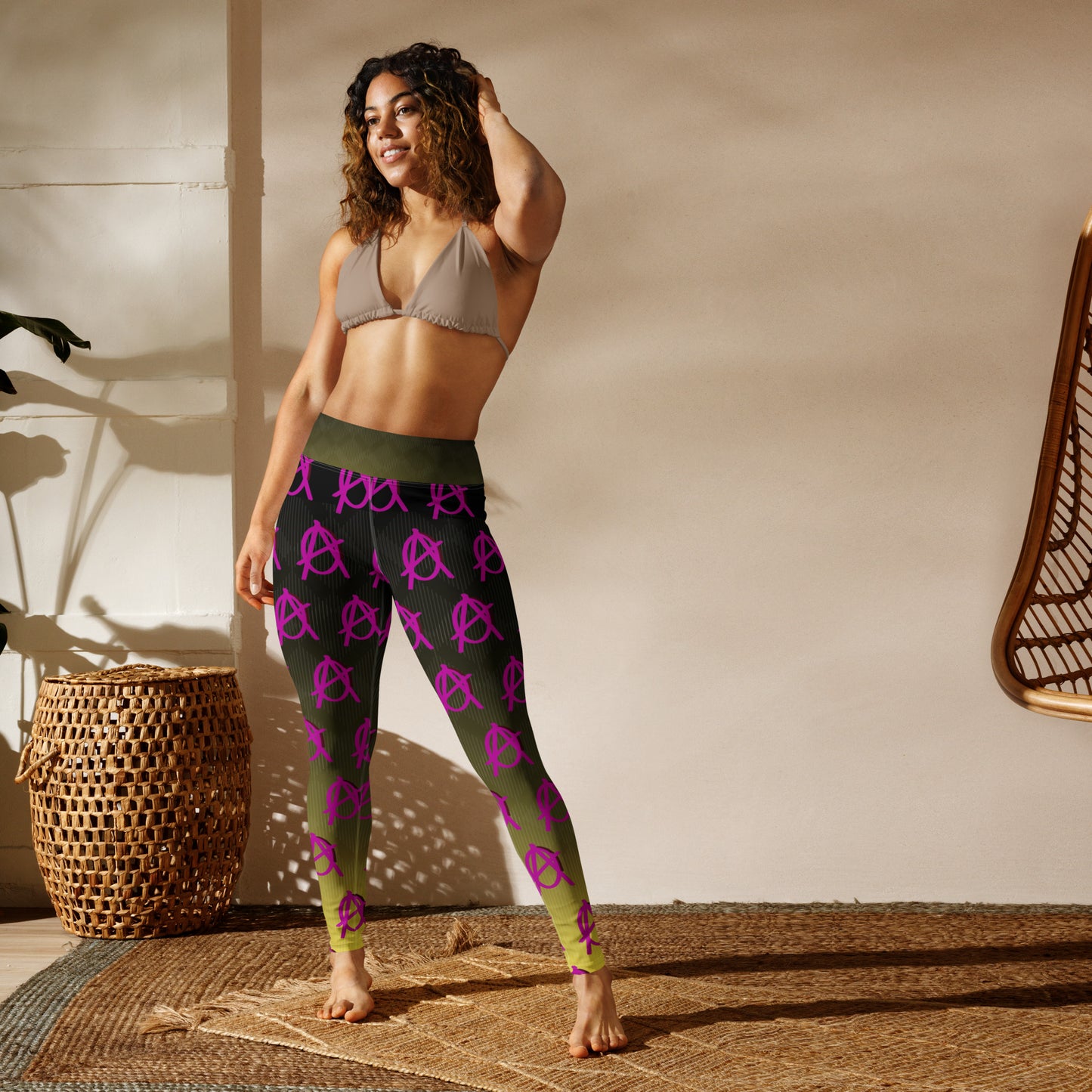 Anarchy Wear Faded Gold w/ Pink Yoga Leggings