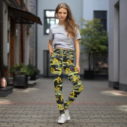 Anarchy Wear Gold on Camo Yoga Leggings