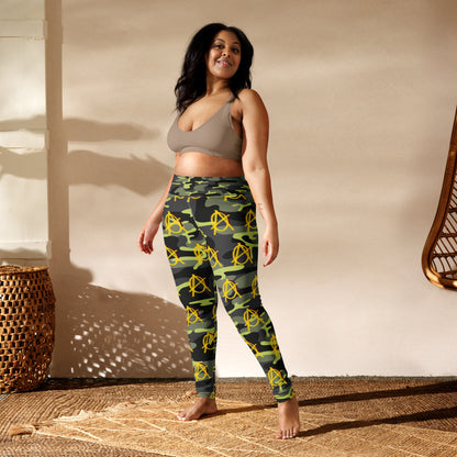 Anarchy Wear Gold on Camo Yoga Leggings