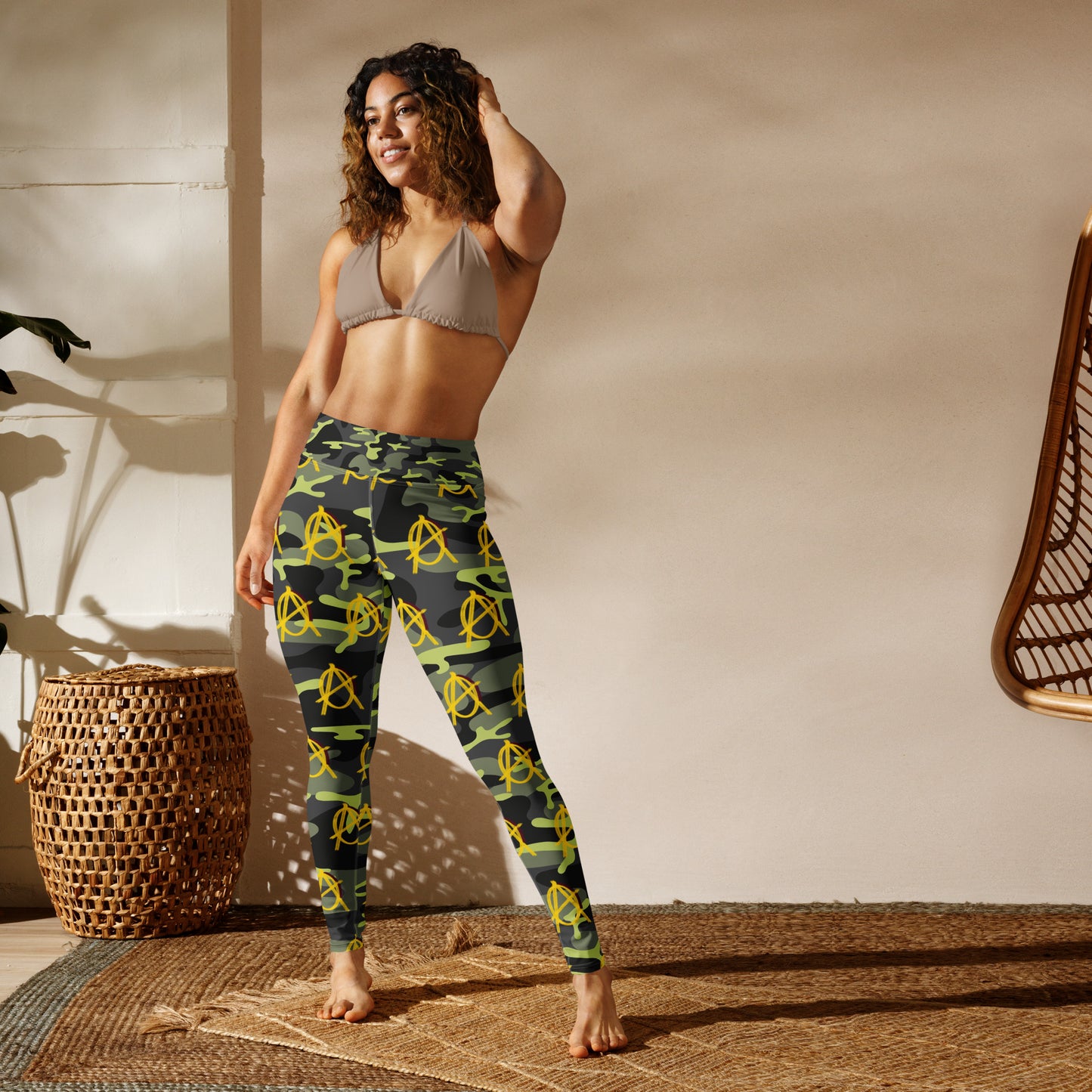 Anarchy Wear Gold on Camo Yoga Leggings