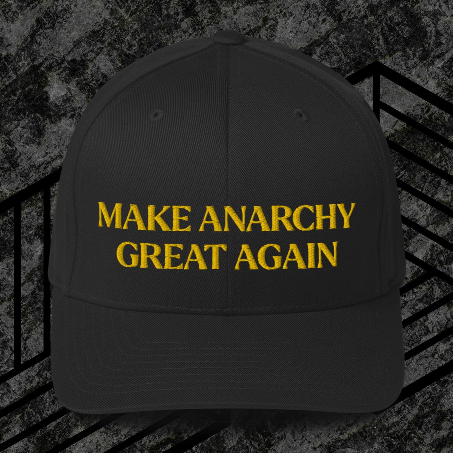 Anarchy Wear "MAGA" Gold Structured Twill Cap