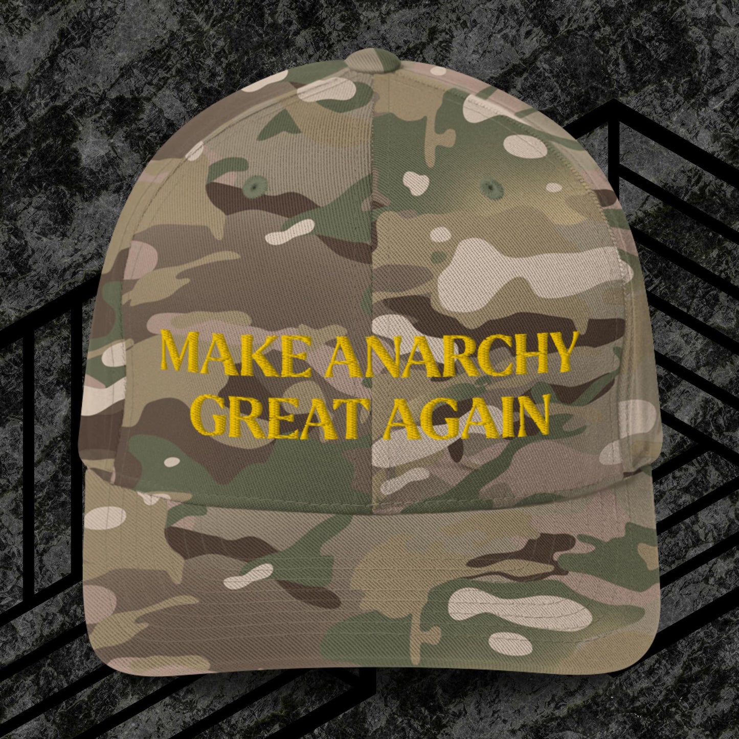 Anarchy Wear "MAGA" Gold Structured Twill Cap