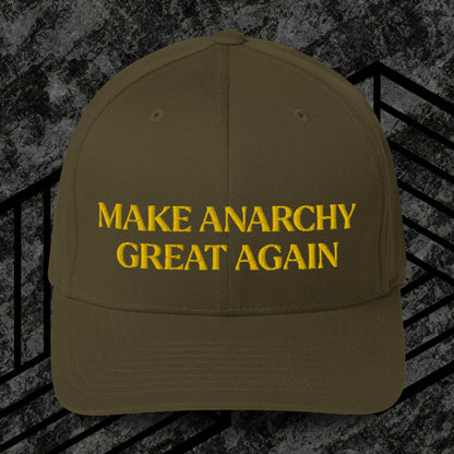 Anarchy Wear "MAGA" Gold Structured Twill Cap