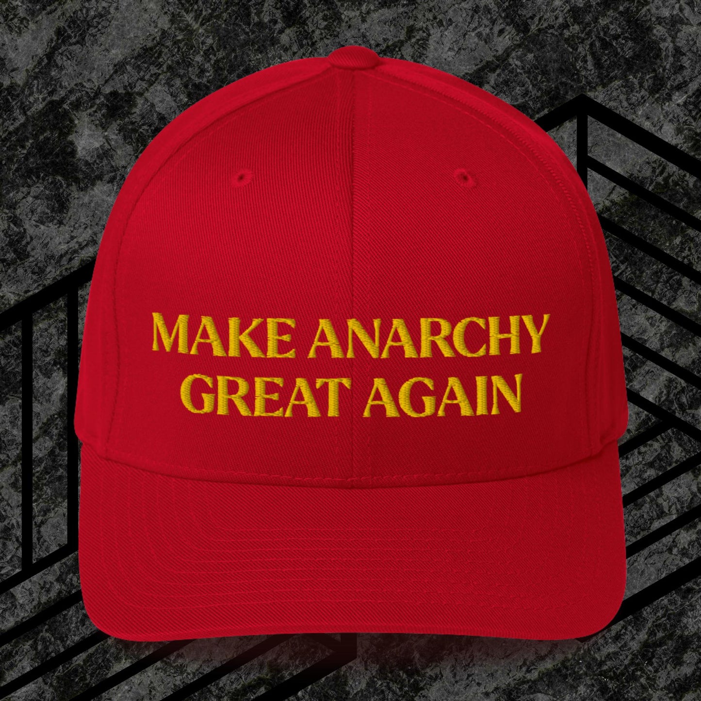 Anarchy Wear "MAGA" Gold Structured Twill Cap