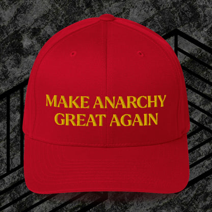 Anarchy Wear "MAGA" Gold Structured Twill Cap