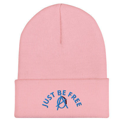 Anarchy Wear "Just Be Free" Blue Cuffed Beanie