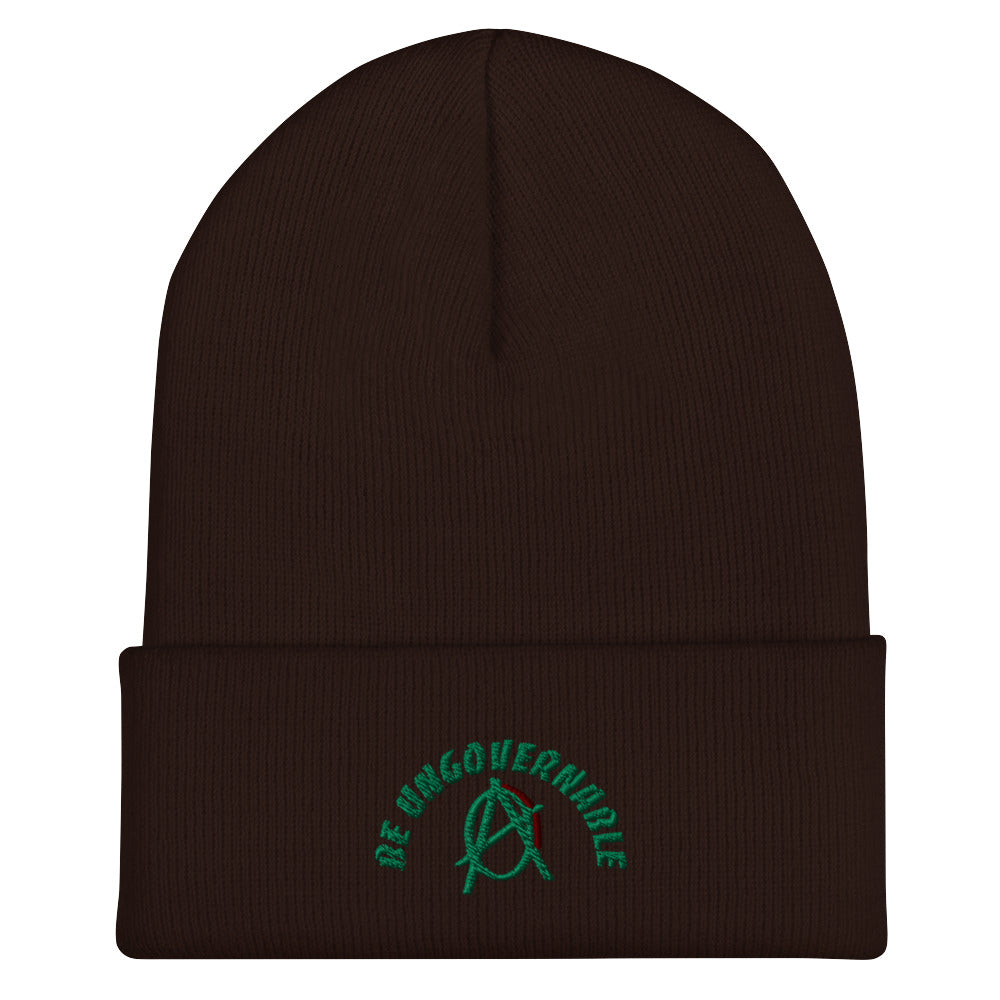 Anarchy Wear "Be Ungovernable" Green Cuffed Beanie