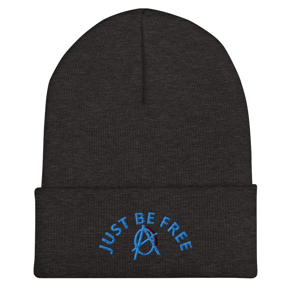 Anarchy Wear "Just Be Free" Blue Cuffed Beanie