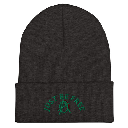 Anarchy Wear "Just Be Free" Green Cuffed Beanie