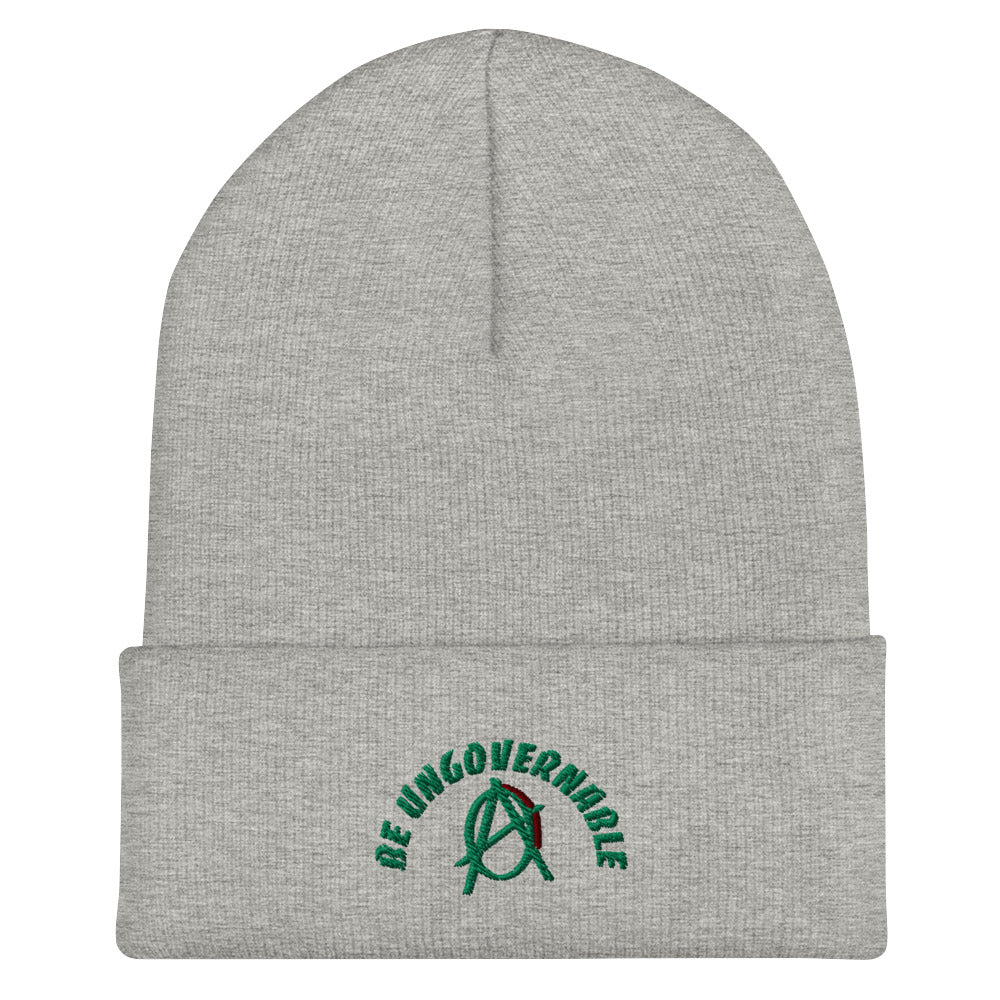 Anarchy Wear "Be Ungovernable" Green Cuffed Beanie