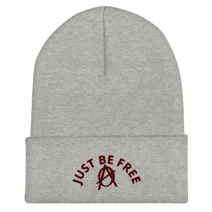 Anarchy Wear "Just Be Free" Red Cuffed Beanie
