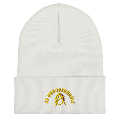 Anarchy Wear "Be Ungovernable" Gold Cuffed Beanie