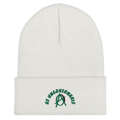 Anarchy Wear "Be Ungovernable" Green Cuffed Beanie