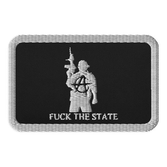 FUCK THE STATE White Patch 3.5"x2.25"