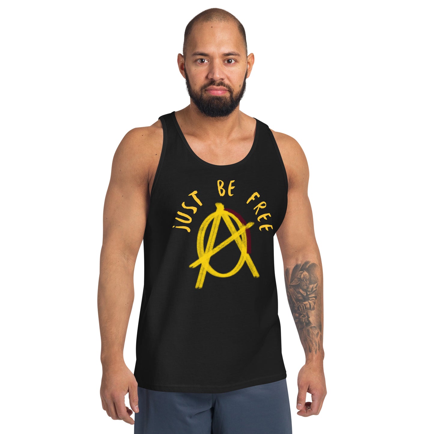 Anarchy Wear "Just Be Free" Gold Unisex Tank Top