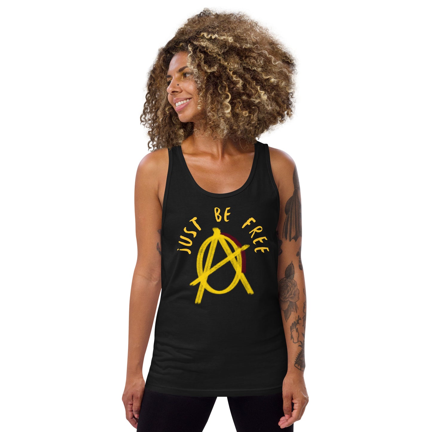 Anarchy Wear "Just Be Free" Gold Unisex Tank Top