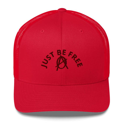 Anarchy Wear "JUST BE FREE" Red Trucker Cap - AnarchyWear