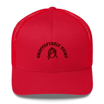 Anarchy Wear "Unacceptable Views" Red Trucker Cap - AnarchyWear