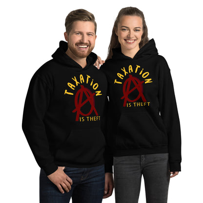 Anarchy Wear Red "Taxation Is Theft" Hoodie