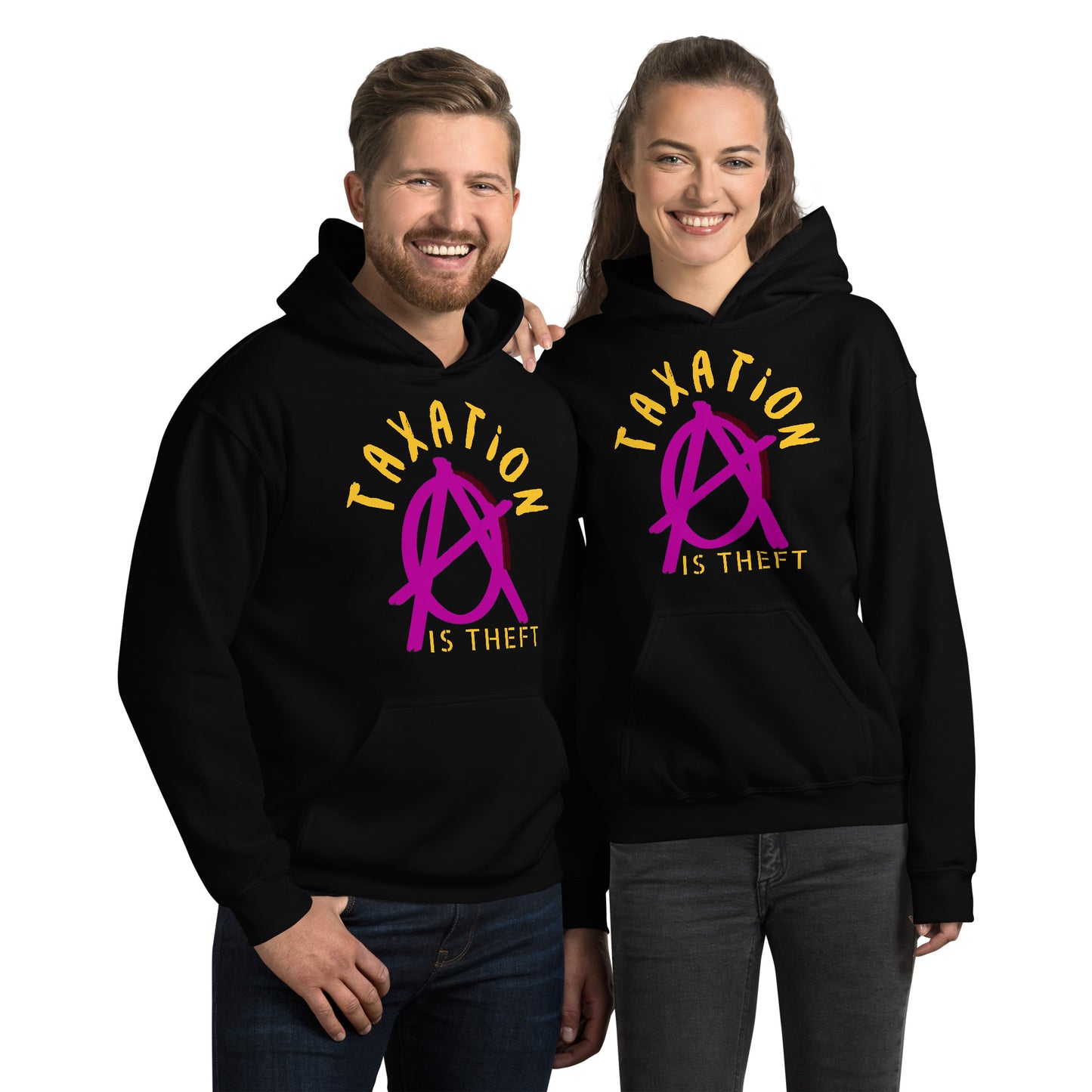 Anarchy Wear Pink "Taxation Is Theft" Hoodie