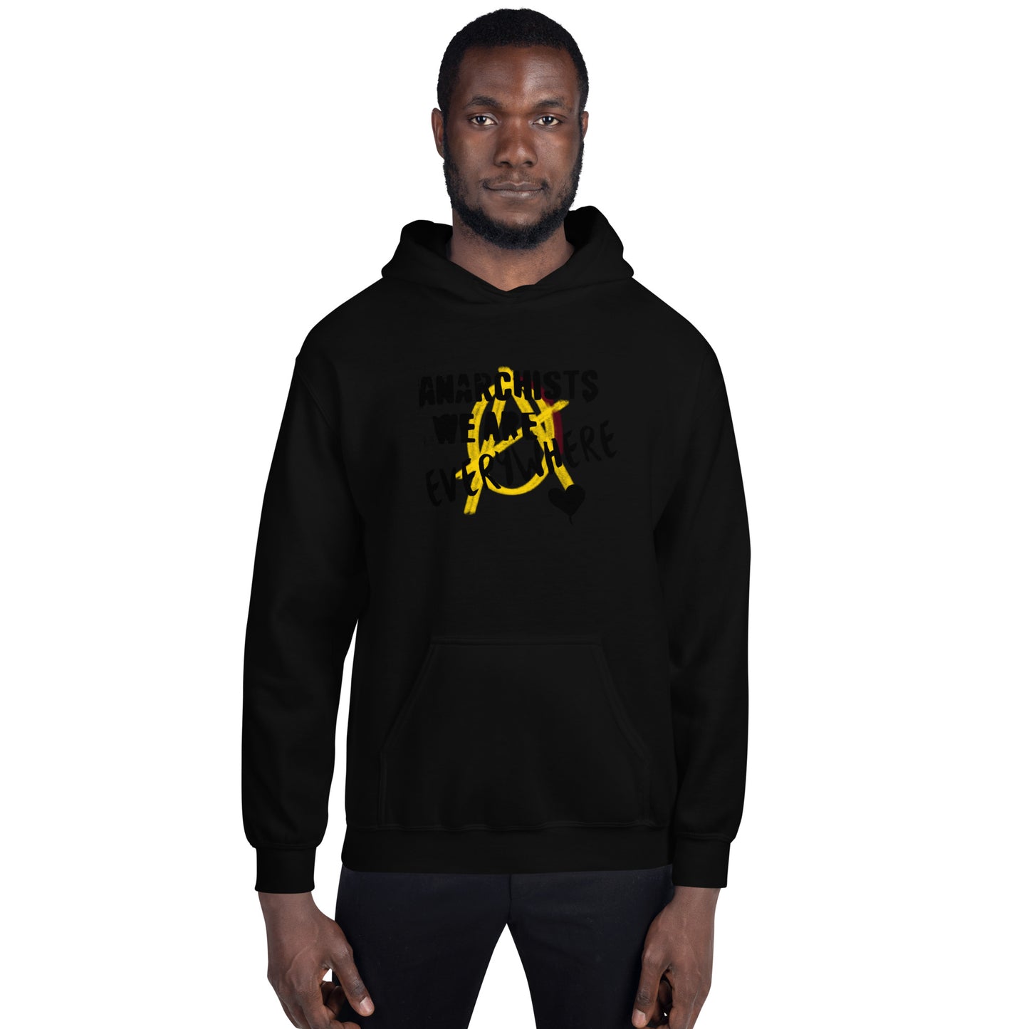 Anarchy Wear "We Are Every Where" Black on Gold Unisex Hoodie