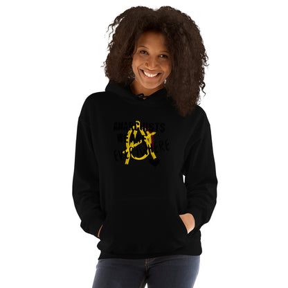 Anarchy Wear "We Are Every Where" Black on Gold Unisex Hoodie