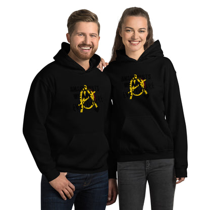 Anarchy Wear "We Are Every Where" Black on Gold Unisex Hoodie