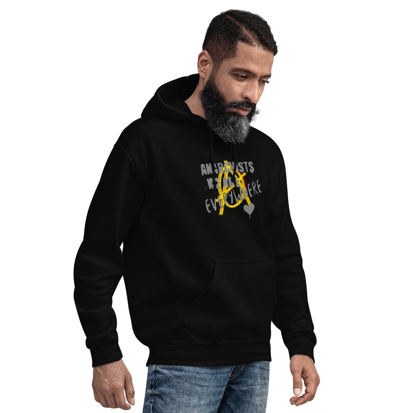 Anarchy Wear "We Are Every Where" Grey on Gold Unisex Hoodie