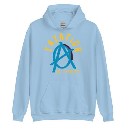 Anarchy Wear Blue "Taxation Is Theft" Hoodie