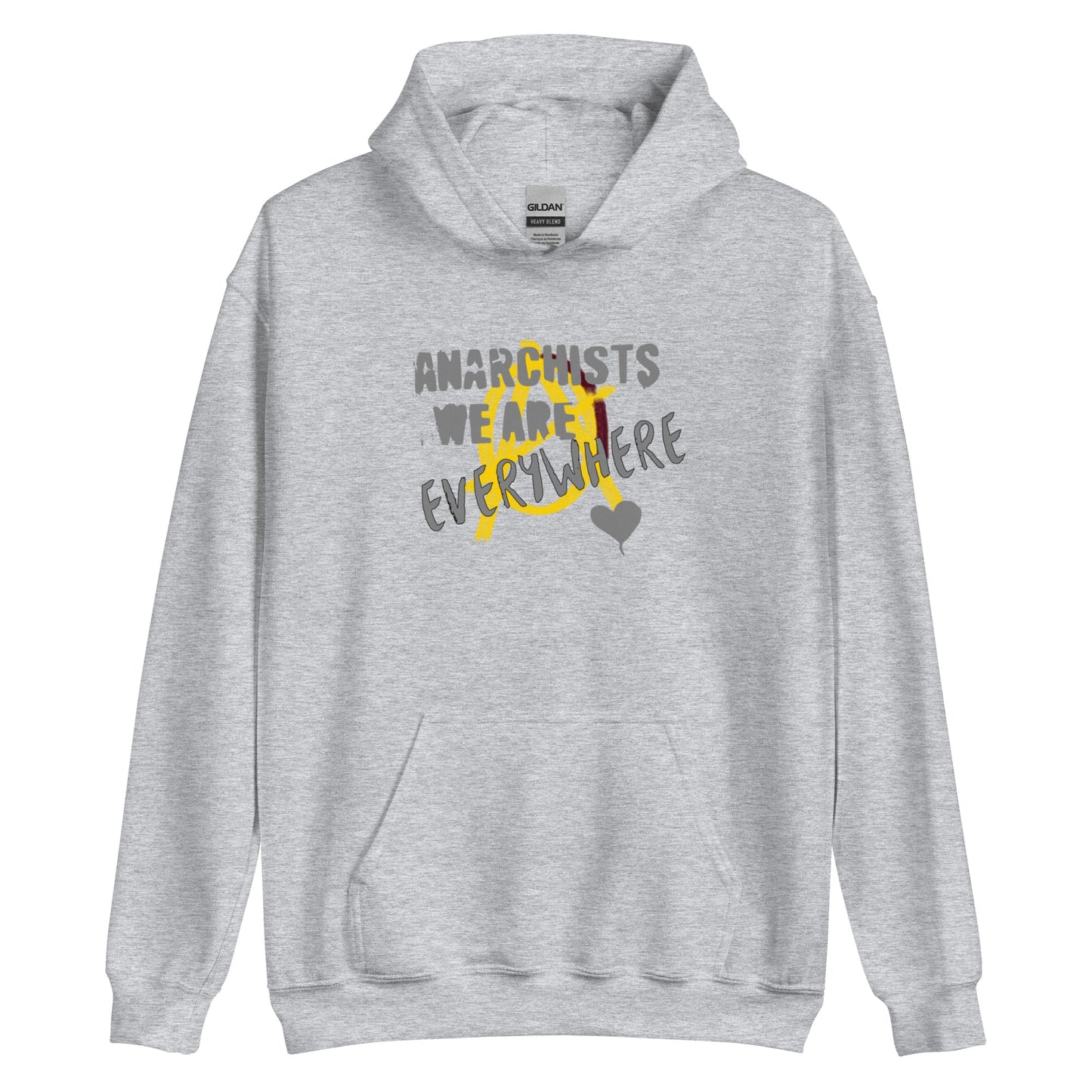 Anarchy Wear "We Are Every Where" Grey on Gold Unisex Hoodie