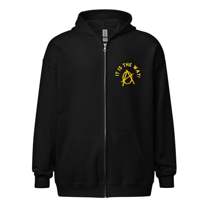 Anarchy Wear "It Is The Way" Gold heavy blend zip hoodie