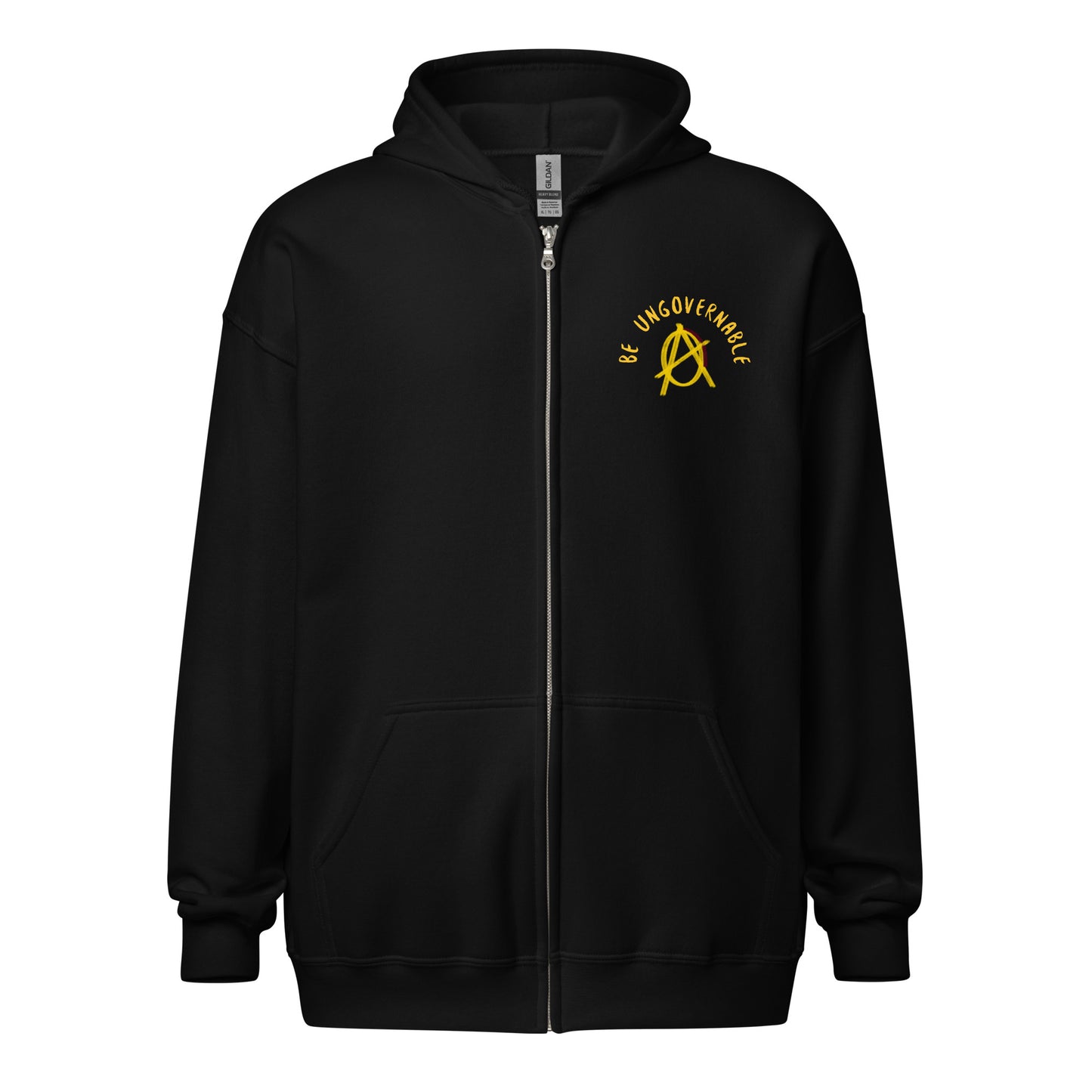 Anarchy Wear "Be Ungovernable" Gold heavy blend zip hoodie