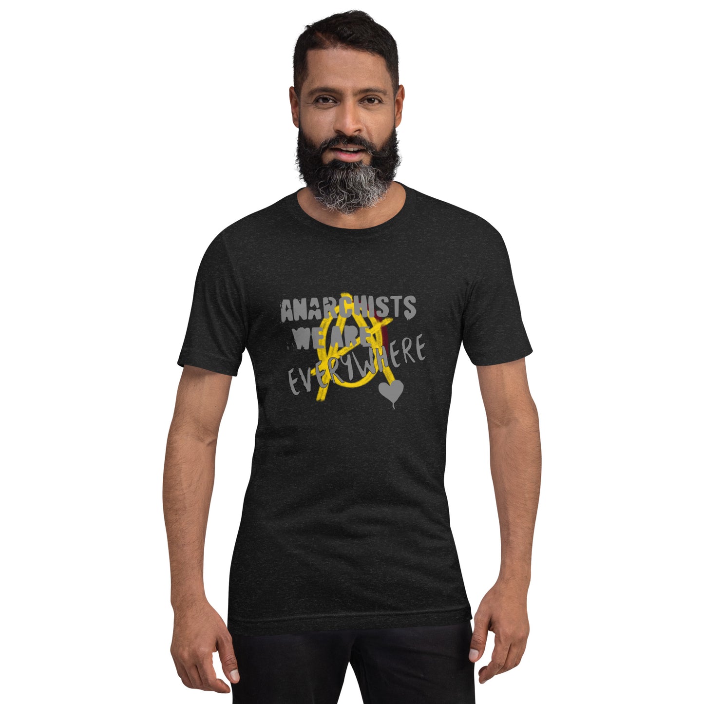 Anarchy Wear "We Are Every Where" Grey on Gold Unisex t-shirt