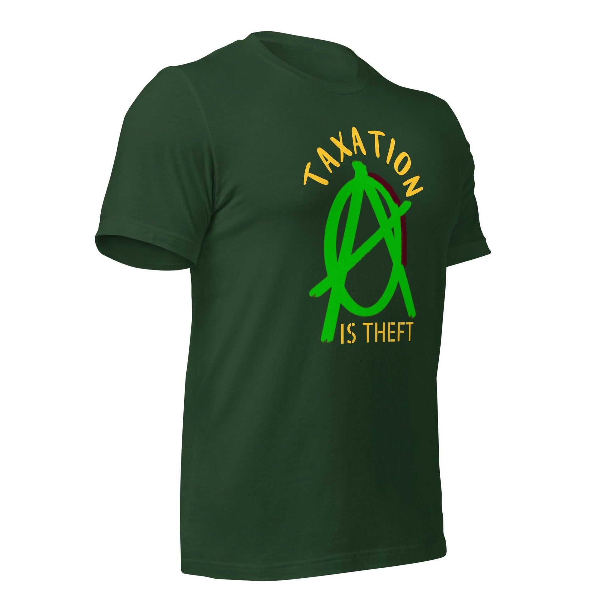 Anarchy Wear Green "Taxation Is Theft" Unisex t-shirt - AnarchyWear