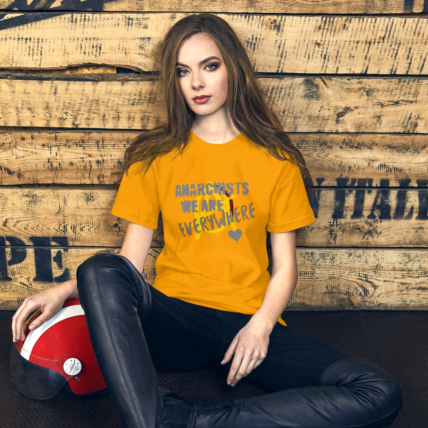 Anarchy Wear "We Are Every Where" Grey on Gold Unisex t-shirt