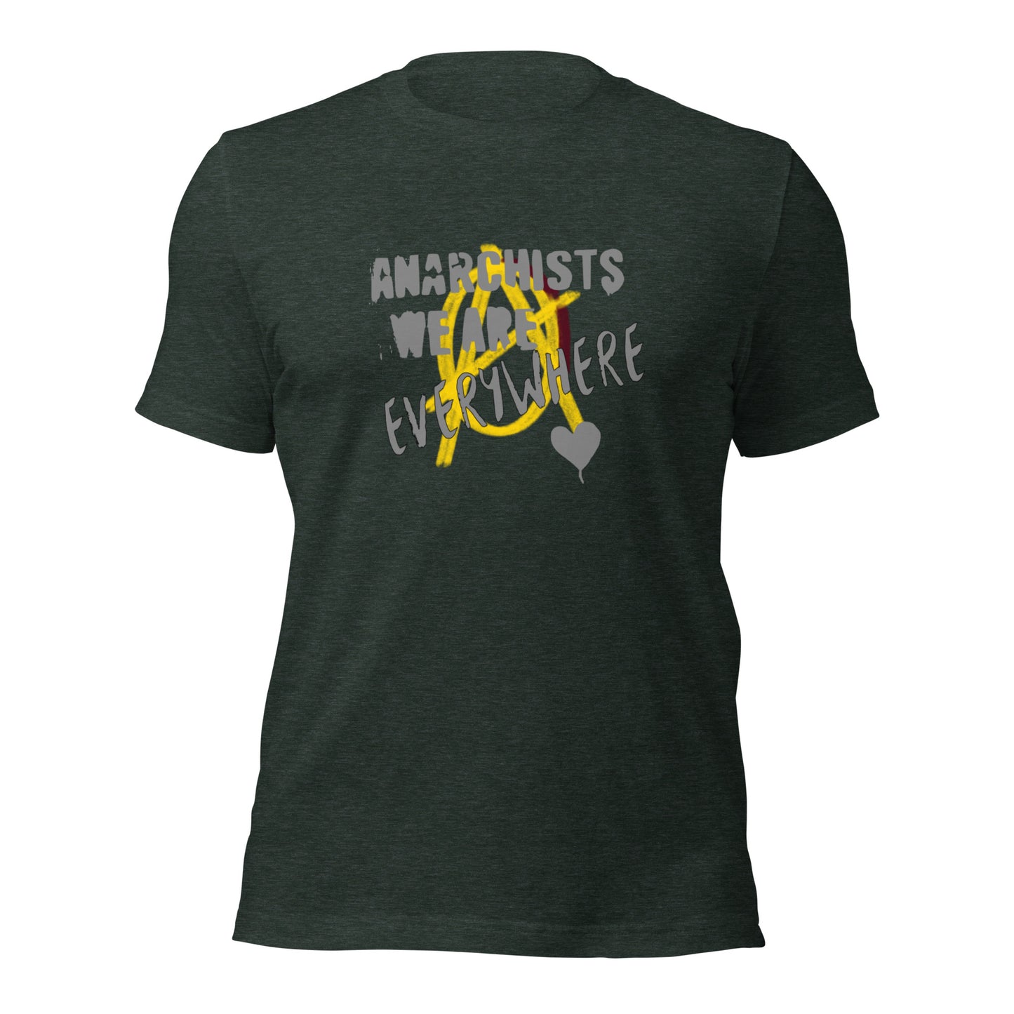 Anarchy Wear "We Are Every Where" Grey on Gold Unisex t-shirt