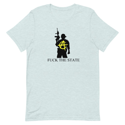 "Fuck The State" Gold On Pastels By @AncapAir Unisex t-shirt