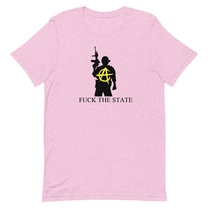 "Fuck The State" Gold On Pastels By @AncapAir Unisex t-shirt