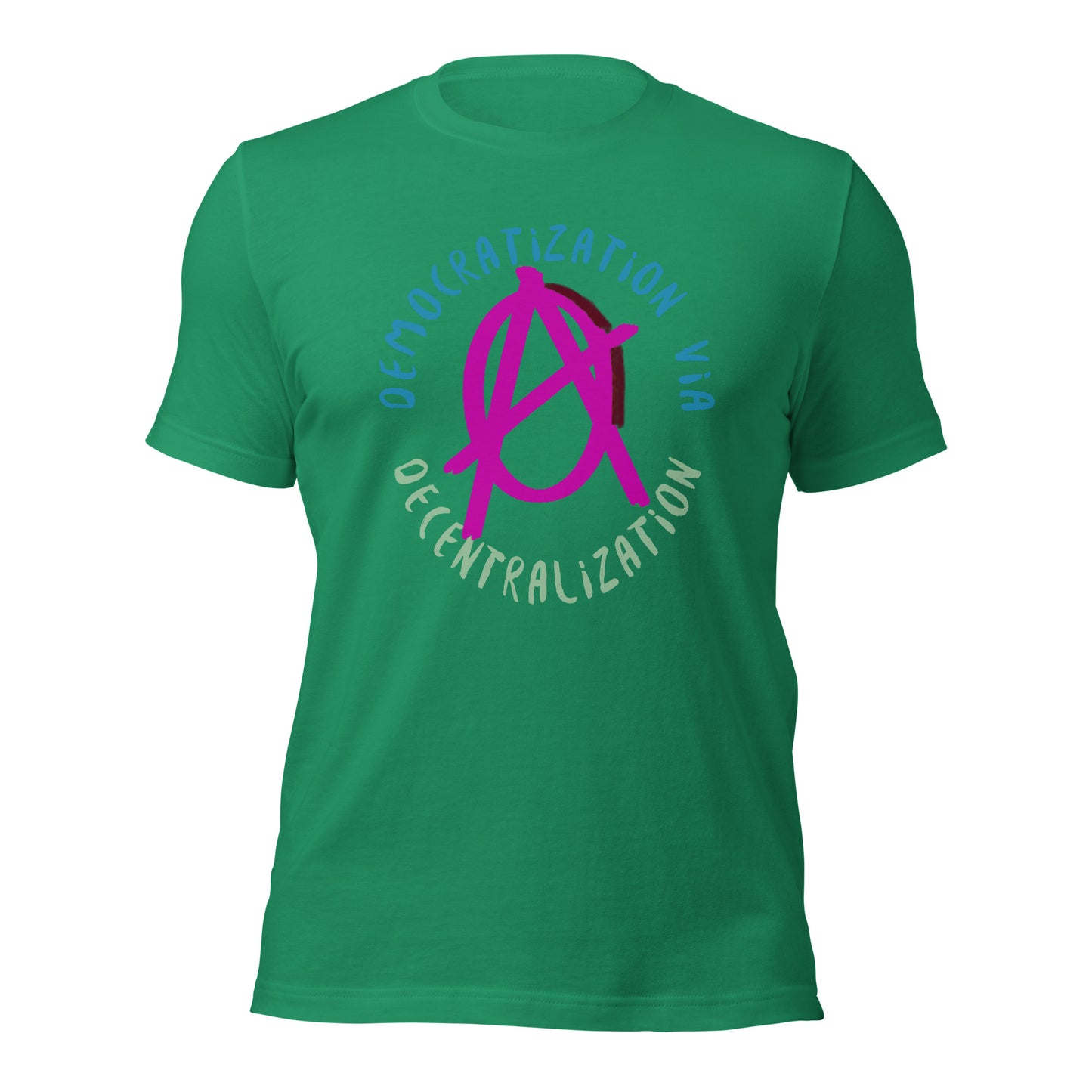 Anarchy Wear Pink "Democratization Via Decentralization" Unisex t-shirt