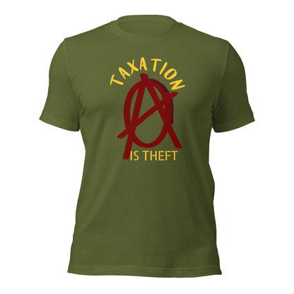 Anarchy Wear Red "Taxation Is Theft" Unisex t-shirt - AnarchyWear