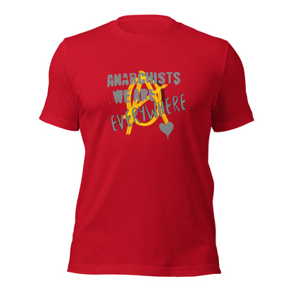 Anarchy Wear "We Are Every Where" Grey on Gold Unisex t-shirt
