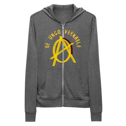 Anarchy Wear Gold "Be Ungovernable" Unisex zip-up hoodie - AnarchyWear
